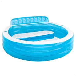 Piscina hinchable Intex con sillón redonda 590L +3A blanco/azul 135x191x229 cm