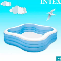 Piscina hinchable Intex ondulada 1250L +6A azul/blanco 229x229x56 cm