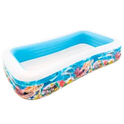 Piscina hinchable Intex rectangular fondo marino 1020L +6A multicolor 56x183x305 cm