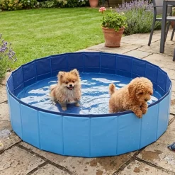 Piscina para mascotas plegable azul Ø80 cm