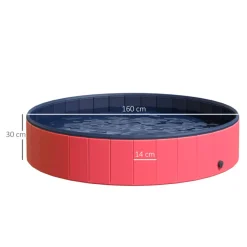 Piscina plegable para perros PawHut PVC antideslizante
