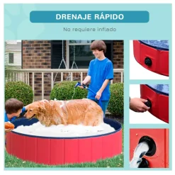 Piscina plegable para perros PawHut PVC antideslizante