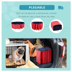 Piscina plegable para perros PawHut PVC antideslizante