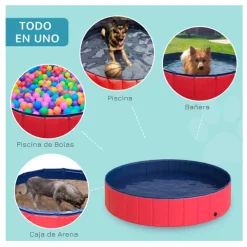 Piscina plegable para perros PawHut PVC antideslizante