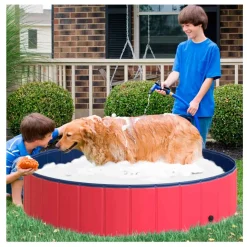 Piscina plegable para perros PawHut PVC antideslizante