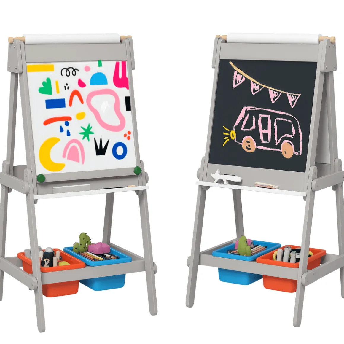 Pizarra Artist Aiyaplay 3 en 1 gris 108x51x50 cm