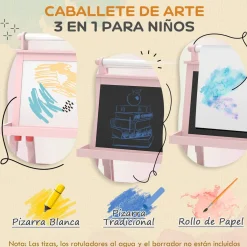 Pizarra infantil Barra Aiyaplay 3 en 1 108x51x50 cm