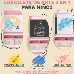 Pizarra infantil Solere Aiyaplay 3 en 1 con cestas 3-8 años 94x54x46 cm