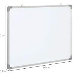Pizarra magnética Homcom con borrador + 4 rotuladores blanco 60x90x1,8 cm