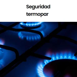 Placa de gas Infiniton GG-429 4 fuegos acabado Crystal Black 60 cm