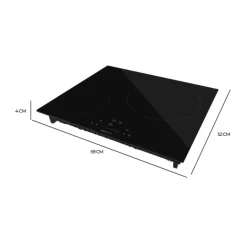 Placa de inducción Cecotec Bolero Squad I 3200 3 fuegos 7200W 9 niveles negro 59 cm