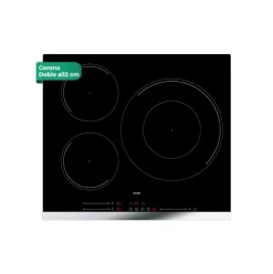 Placa de inducción Svan SI3601SB32 7400W 3 fuegos doble corona negro 52 cm