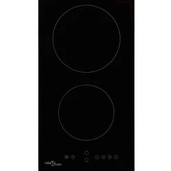 Placa vitrocerámica 2 zonas 3000W táctil negro 28,8 cm