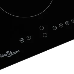 Placa vitrocerámica 2 zonas 3000W táctil negro 28,8 cm