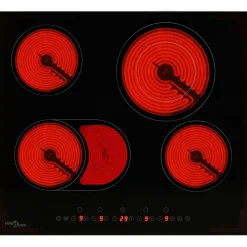 Placa vitrocerámica VidaXL 6600W 4 zonas negro 59 cm