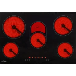 Placa vitrocerámica VidaXL 8500W 5 zonas negro 90 cm