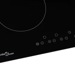 Placa vitrocerámica VidaXL 6000W 4 fuegos negro 59 cm