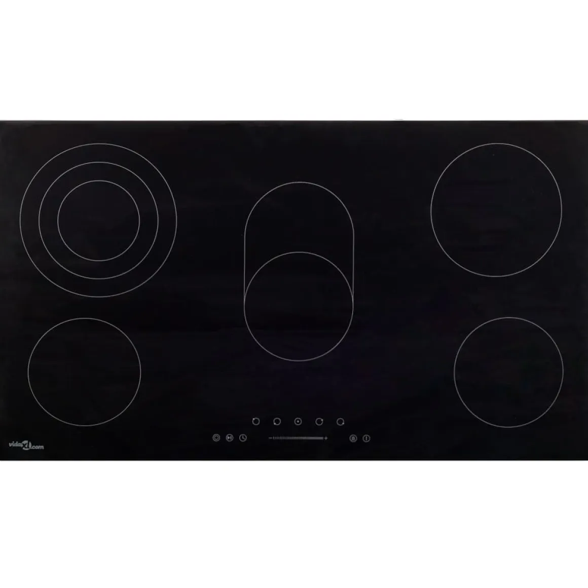 Placa vitrocerámica VidaXL 8500W 5 zonas negro 77 cm