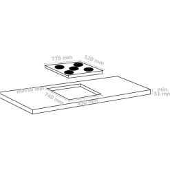 Placa vitrocerámica VidaXL 8500W 5 zonas negro 77 cm