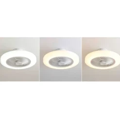 Plafón ventilador Tristán Helios Home 36W luz LED 3 velocidades + control remoto blanco Ø53x22 cm