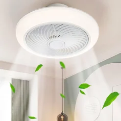 Plafón ventilador Tristán Helios Home 36W luz LED 3 velocidades + control remoto blanco Ø53x22 cm