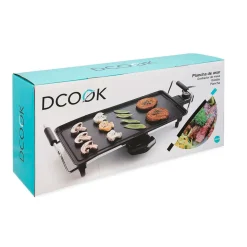 Plancha de asar Dcook 2000W antiadherente negro 14x52x24,5 cm
