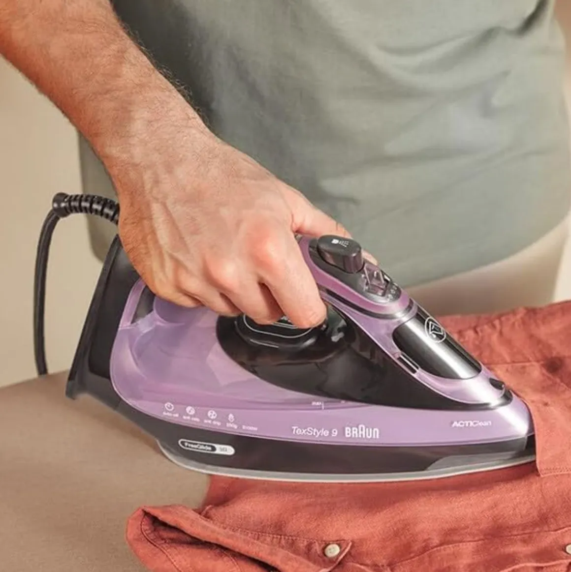 Plancha de vapor Braun SI9661VI 3100W suela EloxalPlus 250 g/min morado