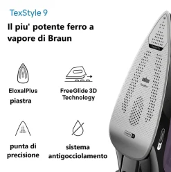Plancha de vapor Braun SI9661VI 3100W suela EloxalPlus 250 g/min morado