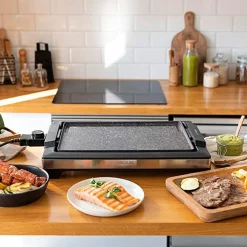 Plancha eléctrica Cecotec Tasty&Grill 2000 InoxStone 2000W negro/inox