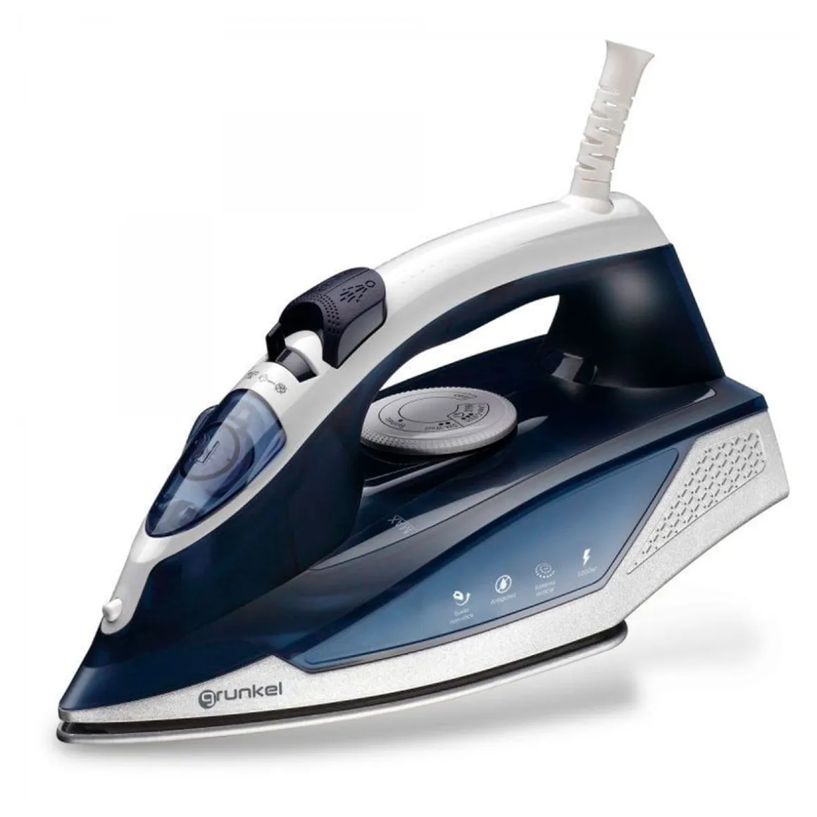 Plancha Grunkel PL-22NS 2200W 280ml suela ultradeslizante azul