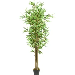 Planta artificial Bambú con macetero verde