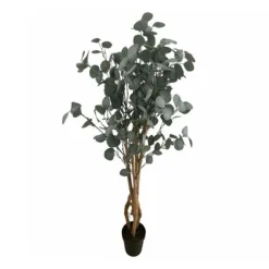 Planta artificial Eucalipto con macetero verde 120 cm