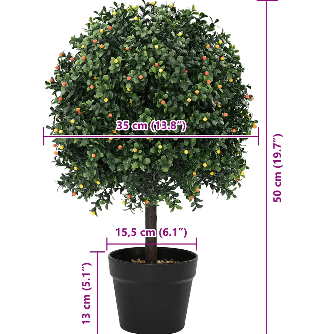 Planta artificial Granja interior y exterior verde 50x35 cm