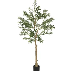 Planta artificial Olivo Homcom 720 hojas + 32 aceitunas verde 150 cm