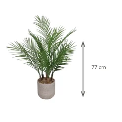 Planta artificial Palmera con macetero verde 77x24x24 cm
