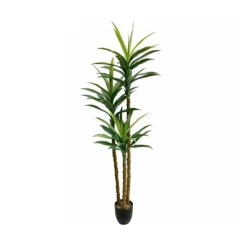 Planta artificial Yucca con macetero verde 163 cm