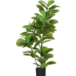 Planta imitación ficus Homcom 90 hojas 110 cm