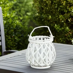 Portavelas Alanis cordel para colgar blanco Ø20x21 cm