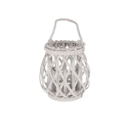 Portavelas Alanis cordel para colgar blanco Ø20x21 cm