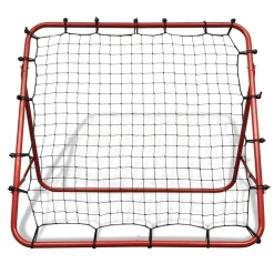Portería reboteadora ajustable para fútbol rojo/negro 100x100 cm