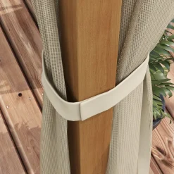 Pérgola Nancy Outsunny retráctil + mosquiteras natural 225x397x297 cm