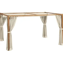 Pérgola Nancy Outsunny retráctil + mosquiteras natural 225x397x297 cm
