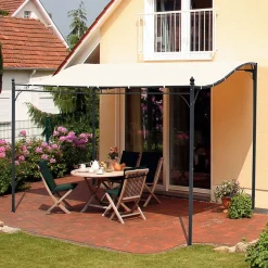 Pérgola Outsunny crema 3x3 M