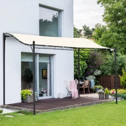 Pérgola Outsunny crema 3x3 M
