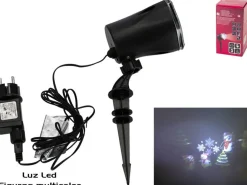 Proyector rotante LED con figuras navideñas 10,5 cm