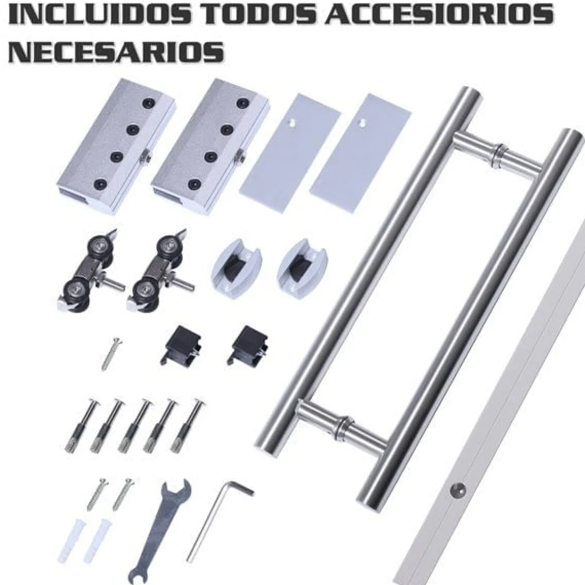Puerta corredera Homcom de cristal translúcido con rayas 213x200 cm