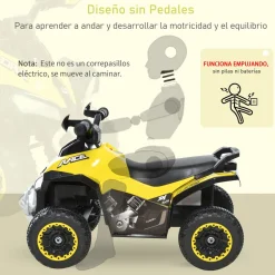 Quad correpasillos Cruiser Homcom luces LED + 3 melodías 44x38x67,5 cm
