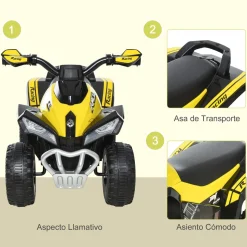 Quad correpasillos Cruiser Homcom luces LED + 3 melodías 44x38x67,5 cm