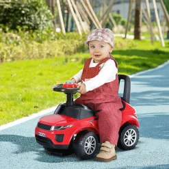 Quad correpasillos Homcom con bocina + almacenamiento +1A rojo 41,5x62x28 cm