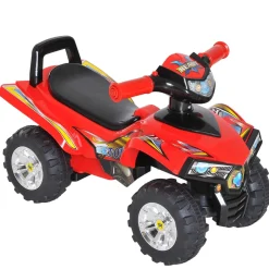 Quad correpasillos Ready Homcom bocina + música + luces +12 meses rojo 42x60x38 cm